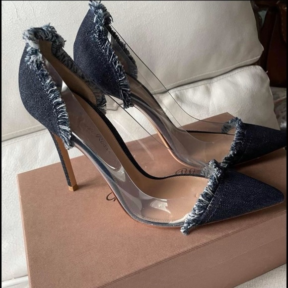 Gianvito Rossi - Denim and clear high heel - Picture 2 of 3